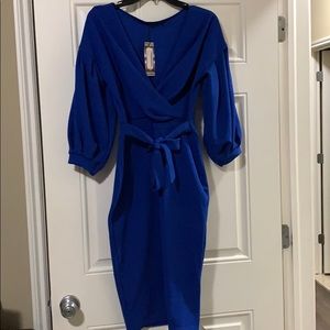 Off the Shoulder Wrap Midi